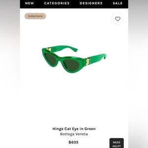 Hinge Cat Eye in Green
Bottega Veneta